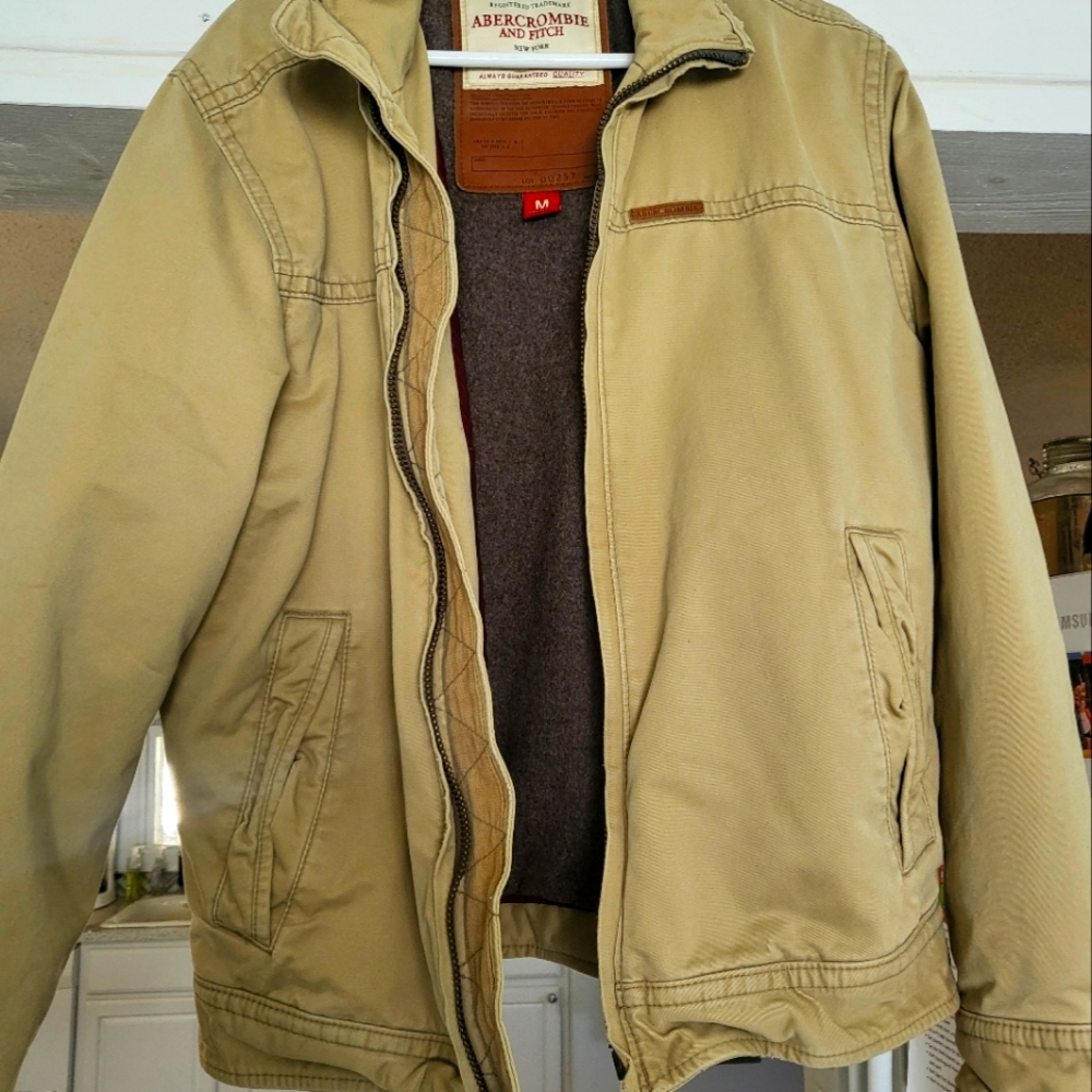 Heavy duty Tan Abercrombie and Fitch Jacket Size Medium